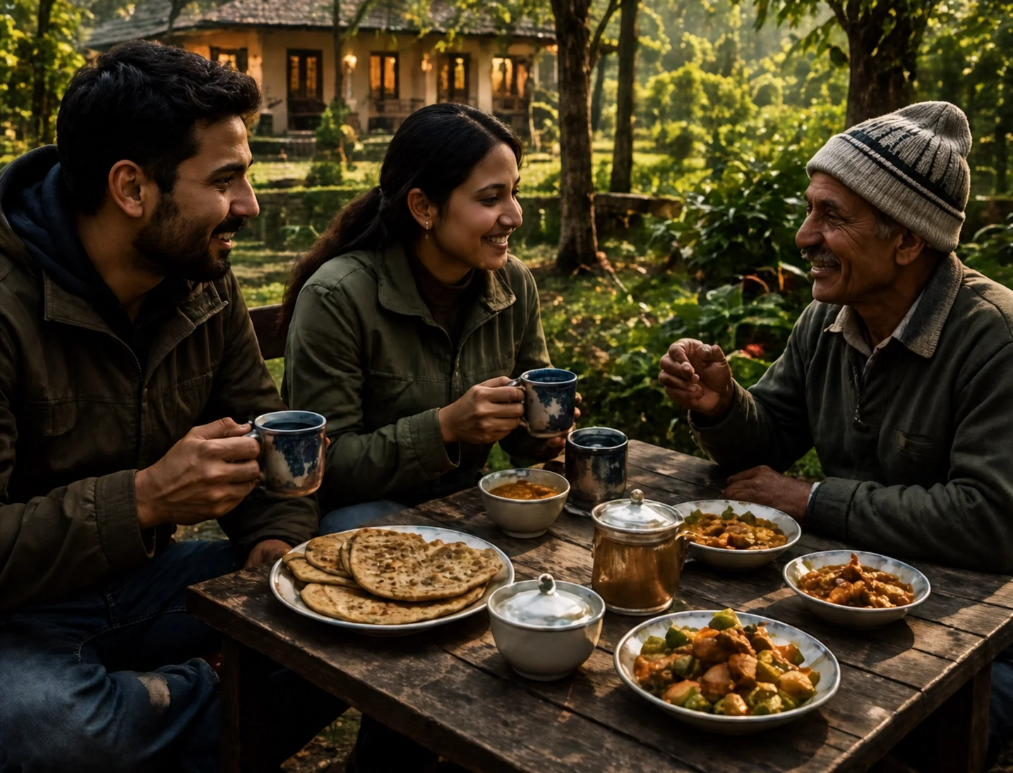 Traditional Kumaoni cuisine and farm-to-table dining representing authentic local culture